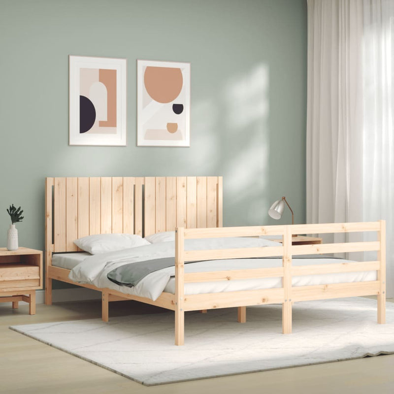 Bed Frame without Mattress 160x200 cm Solid Wood