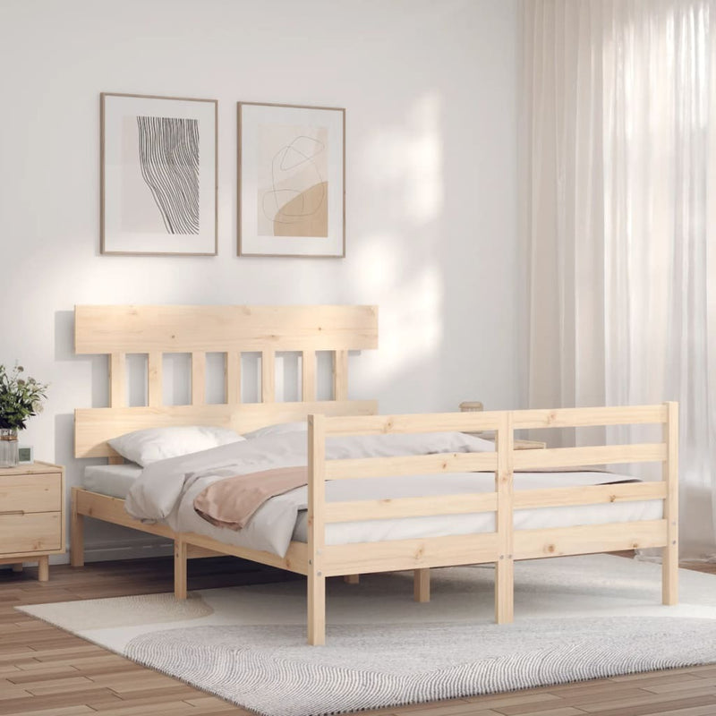 Bed Frame without Mattress Small Double Solid Wood