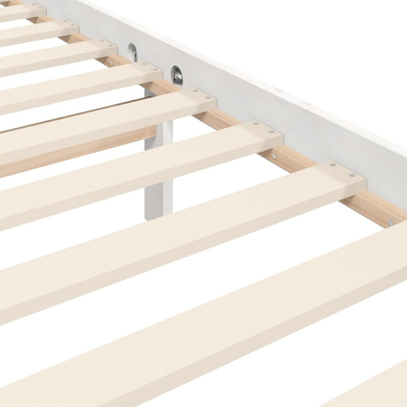 Bed Frame without Mattress White 200x200 cm Solid Wood