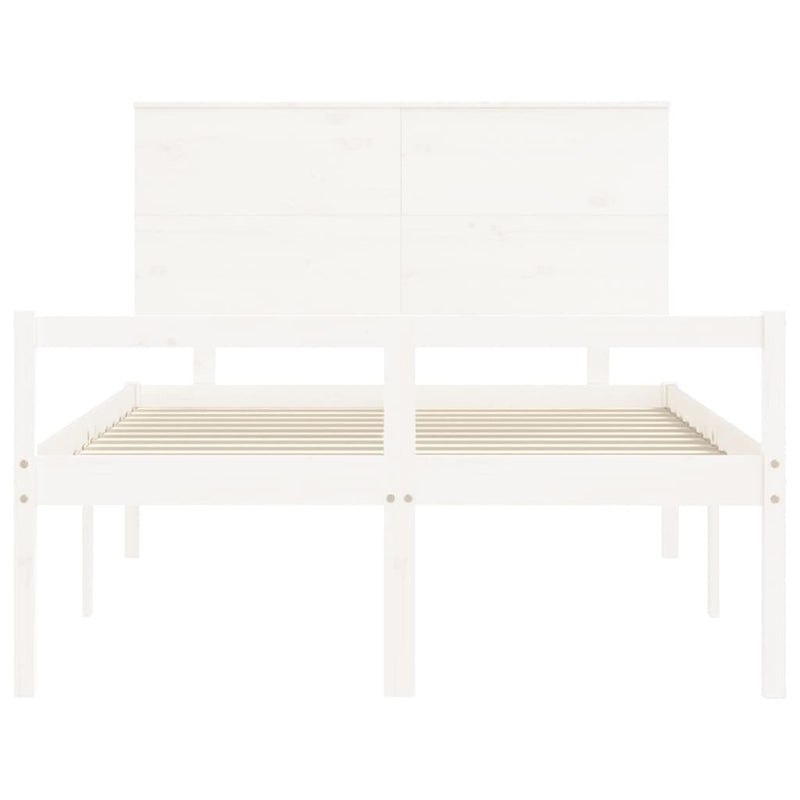 Senior Bed without Mattress White 140x200 cm Solid Wood