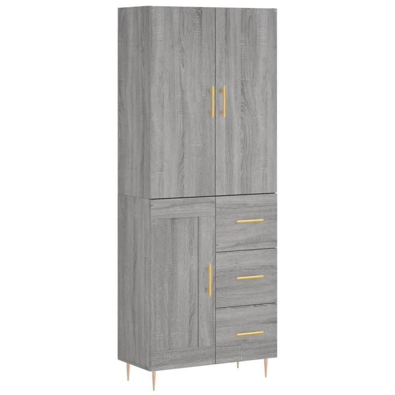 Highboard Grey Sonoma 69.5x34x180 cm Engineered Wood