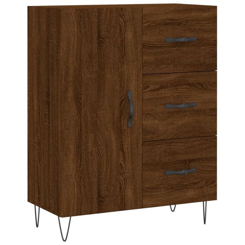 Highboard Brown Oak 69.5x34x180 cm Engineered Wood