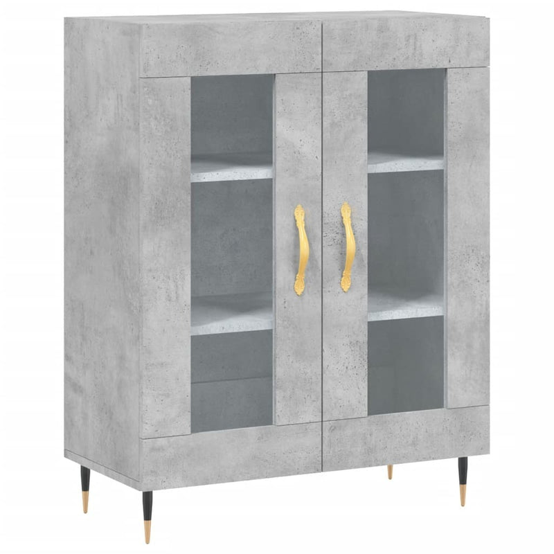 Highboard Concrete Grey 69.5x34x180 cm Engineered Wood