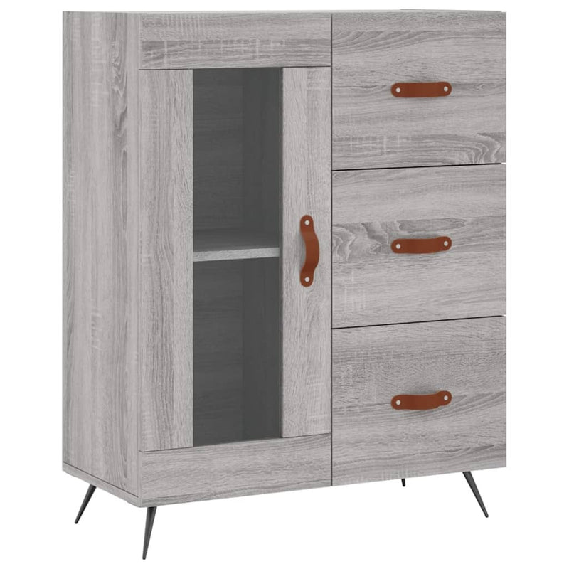 Highboard Grey Sonoma 69.5x34x180 cm Engineered Wood