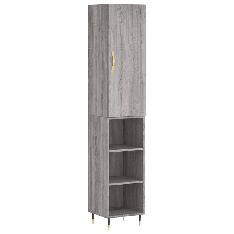 Highboard Grey Sonoma 34.5x34x180 cm Engineered Wood