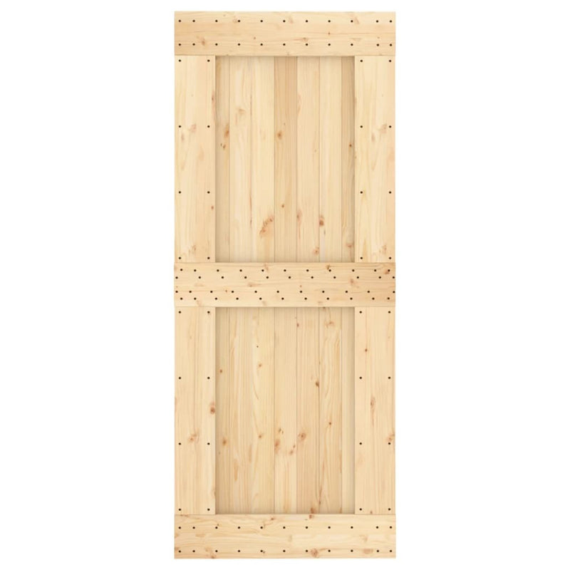 Sliding Door with Hardware Set 85x210 cm Solid Wood Pine