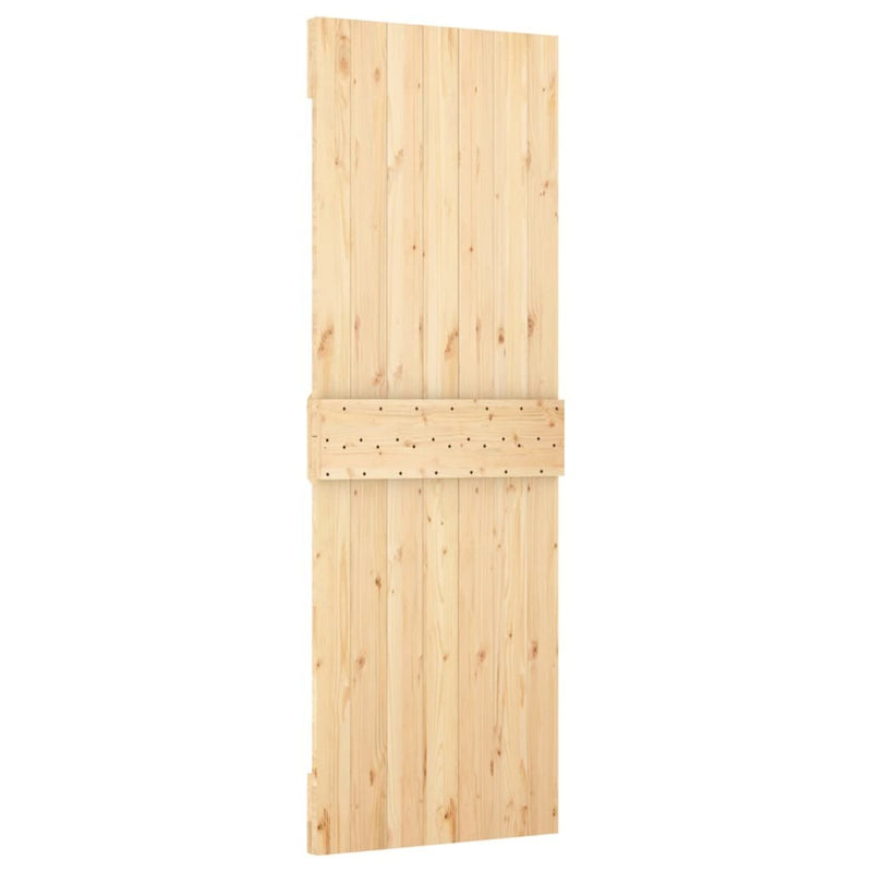 Sliding Door with Hardware Set 70x210 cm Solid Wood Pine