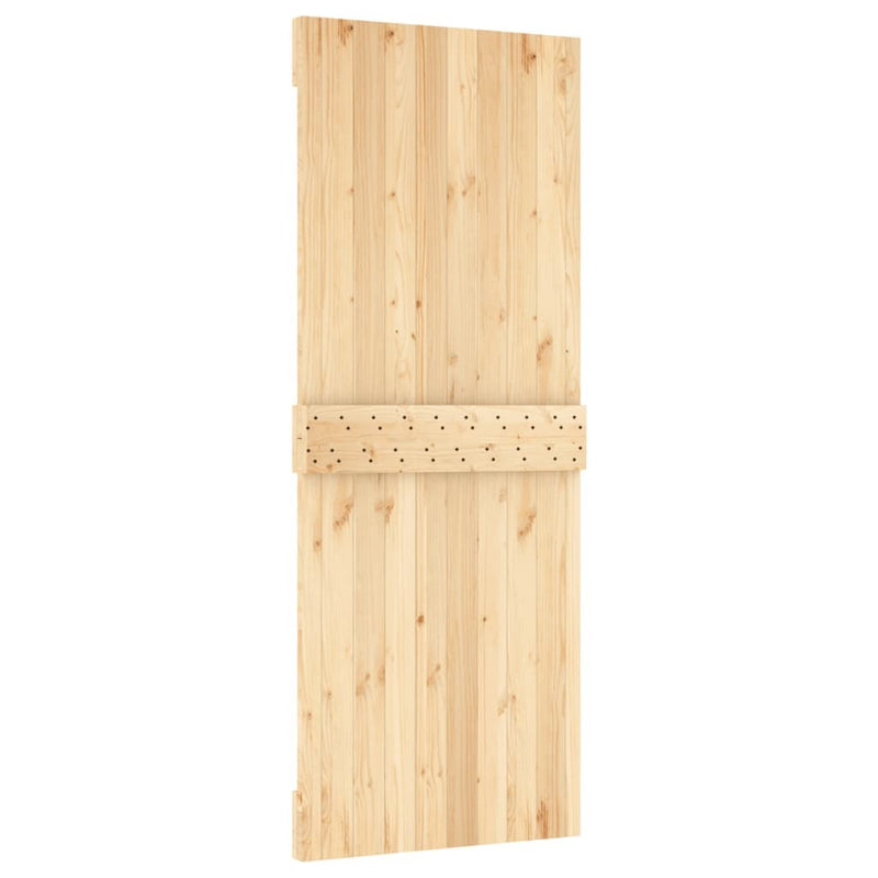 Sliding Door with Hardware Set 80x210 cm Solid Wood Pine