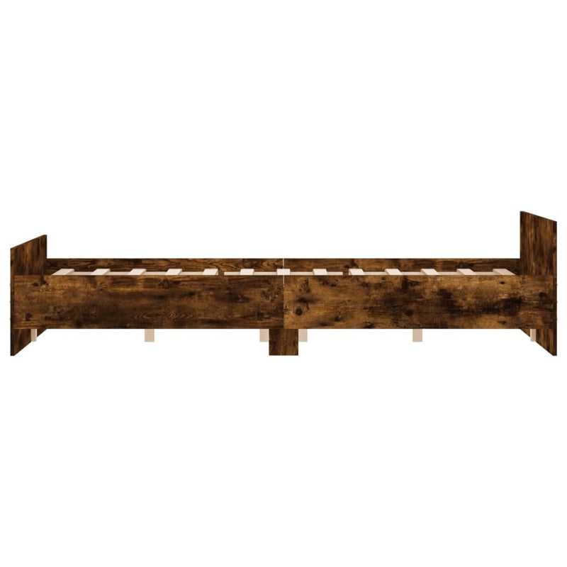 Bed Frame without Mattress Smoked Oak 160x200 cm