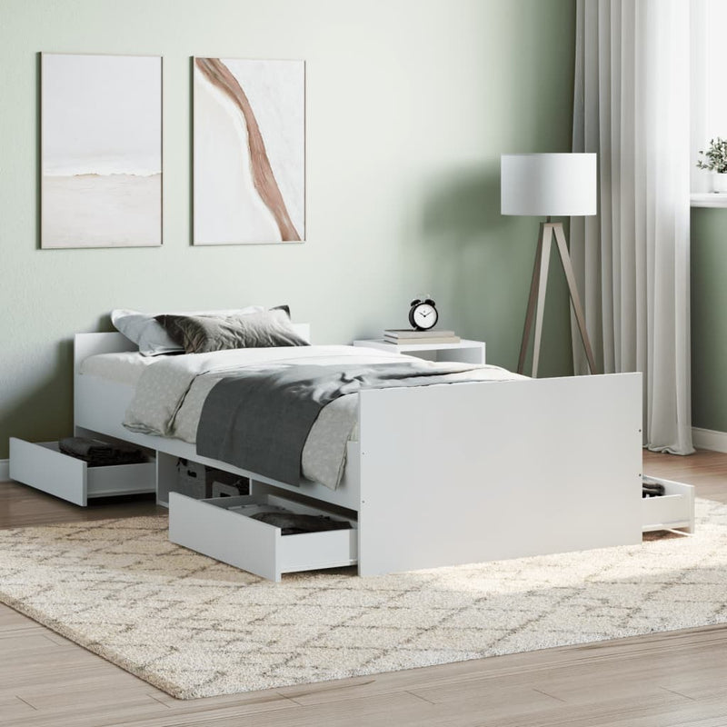 Bed Frame without Mattress White 90x200 cm