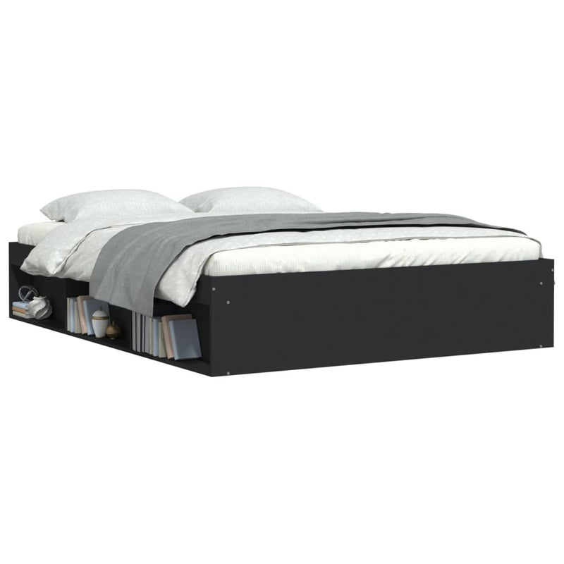 Bed Frame without Mattress Black 160x200 cm