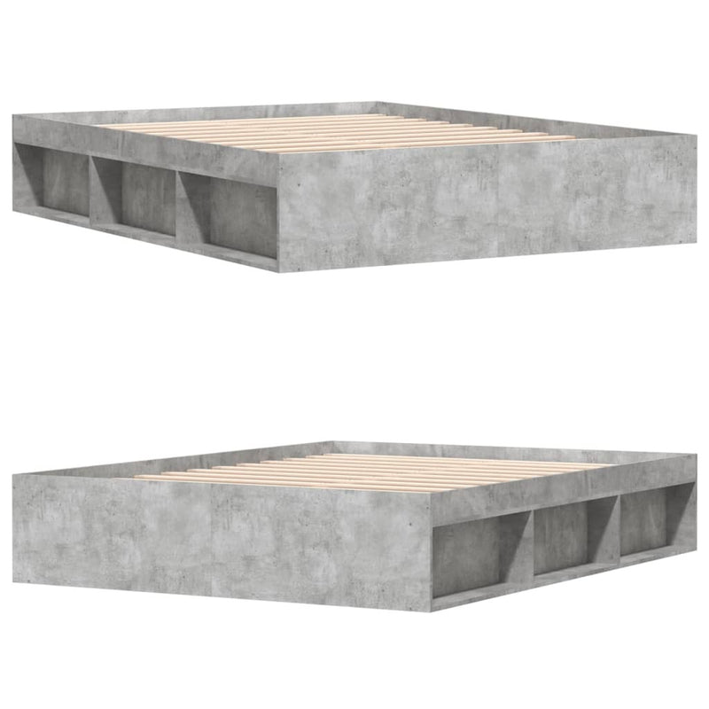 Bed Frame without Mattress Concrete Grey 140x190 cm