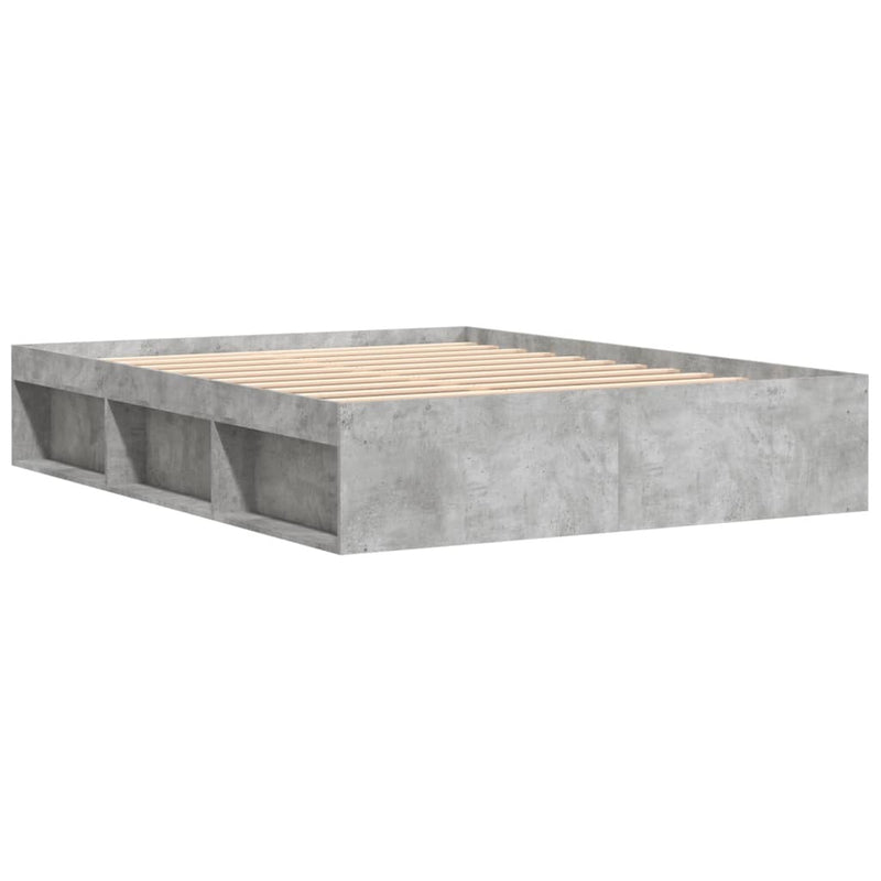 Bed Frame without Mattress Concrete Grey 140x190 cm