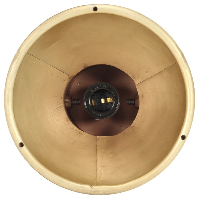 Industrial Ceiling Lamp Brass E27 Mango Wood