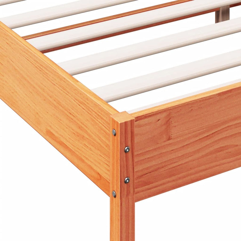 Bed Frame without Mattress Wax Brown 200x200 cm Solid Wood Pine