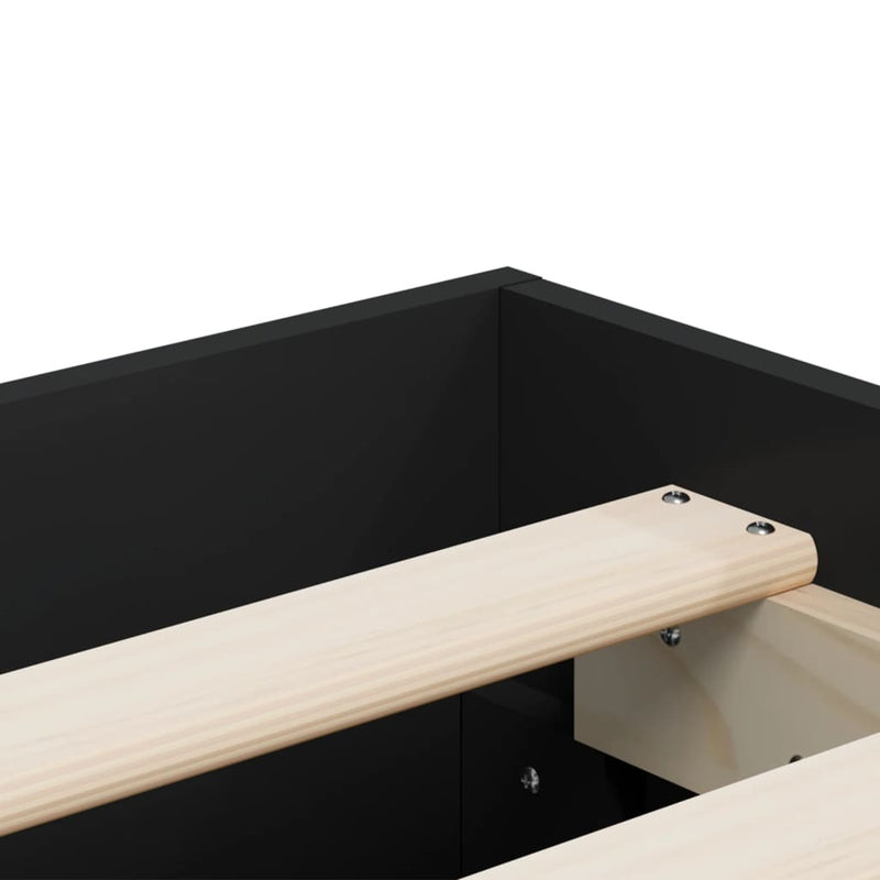 Bed Frame with Drawers without Mattress Black 140x200 cm