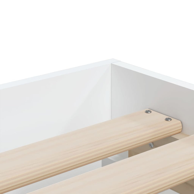 Bed Frame with Drawers without Mattress White 90x200 cm