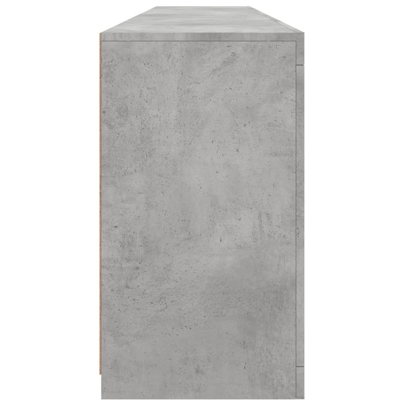 Sideboard with LED Lights Concrete Grey 202x37x67 cm