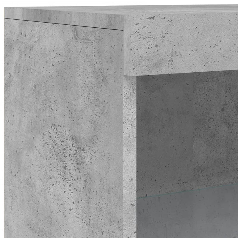 Sideboard with LED Lights Concrete Grey 181.5x37x100 cm