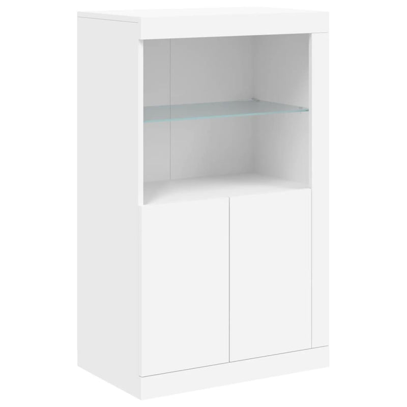 Sideboard with LED Lights White 202x37x100 cm