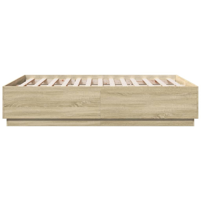 Bed Frame without Mattress Sonoma Oak 140x190 cm