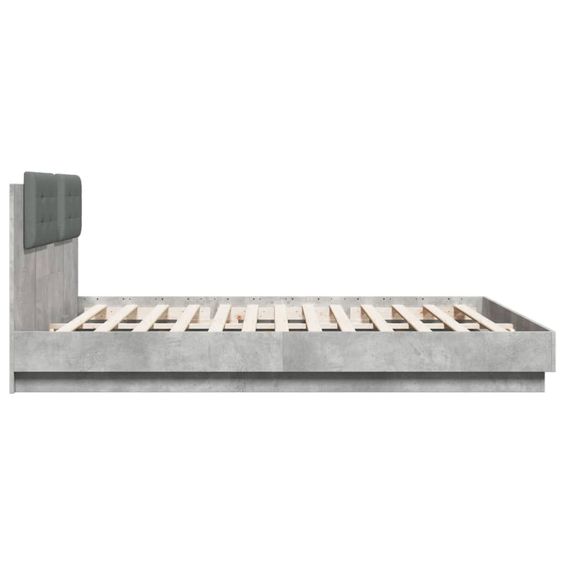 Bed Frame without Mattress Concrete Grey 180x200 cm Super King