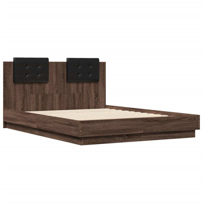 Bed Frame without Mattress Brown Oak 120x190 cm Small Double