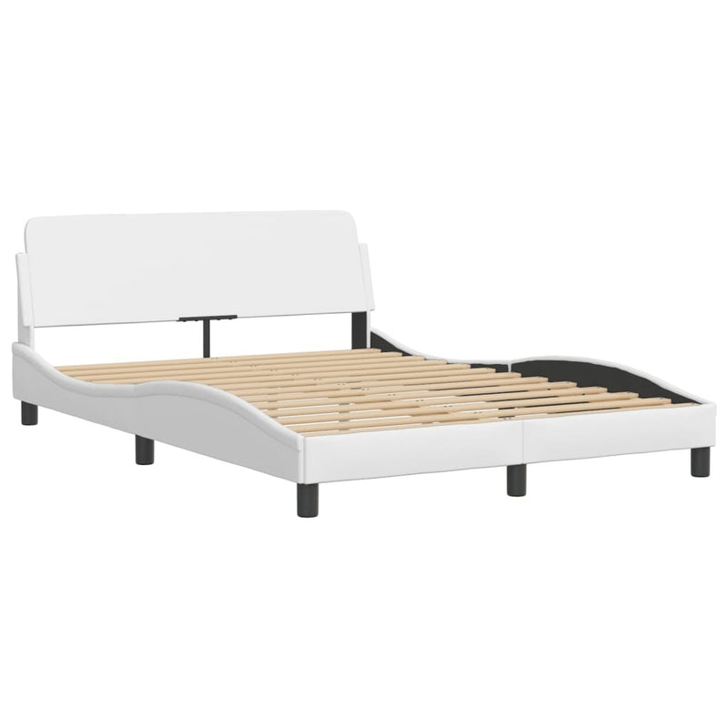 Bed Frame with LED without Mattress White 120x200 cm