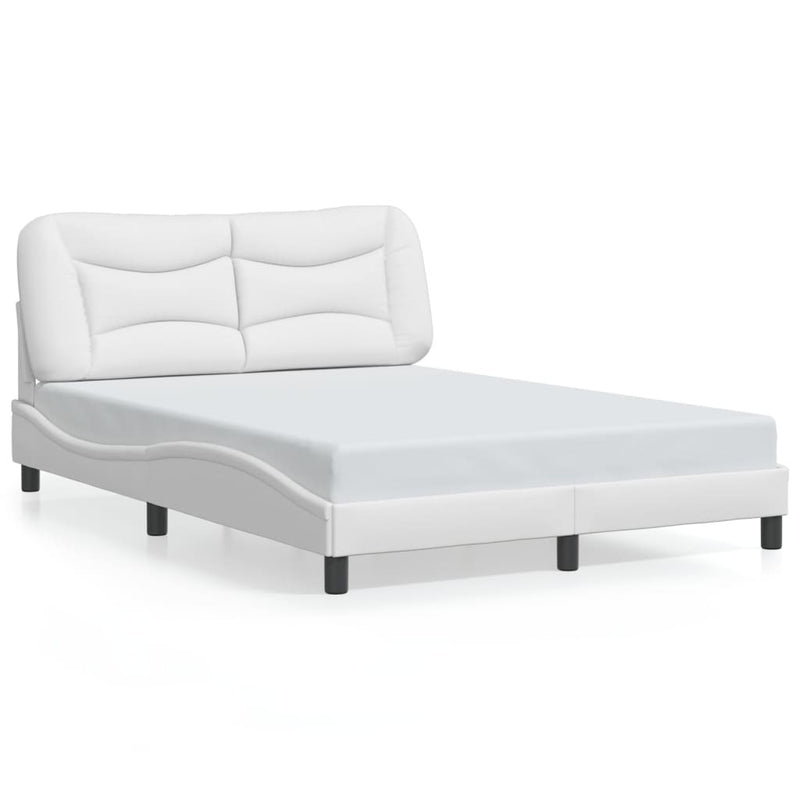 Bed Frame with LED without Mattress White 120x200 cm