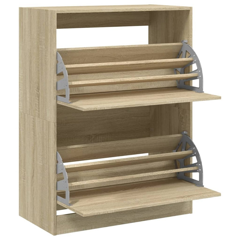 Shoe Cabinet with 2 Flip-Drawers Sonoma Oak 80x42x108 cm