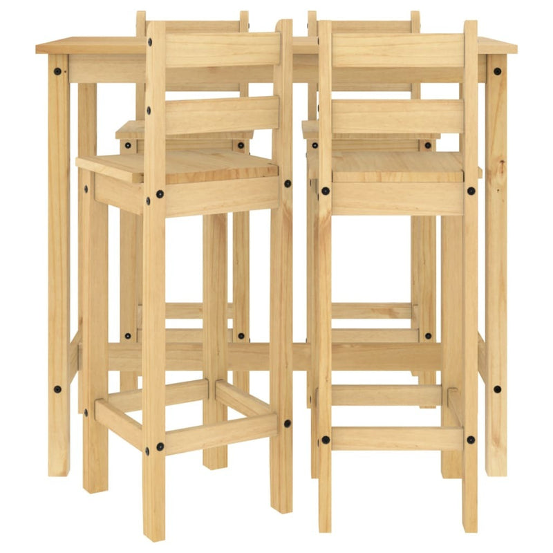 5 Piece Bar Set Solid Wood Pine