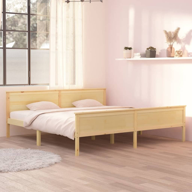 Bed Frame without Mattress Solid Wood Pine 200x200 cm