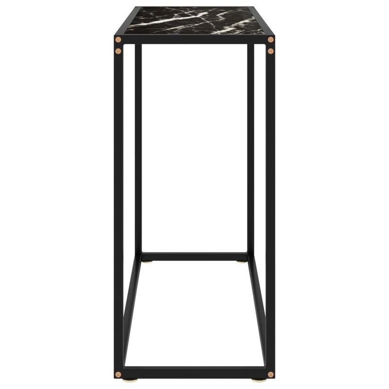 Console Table Black 80x35x75 cm Tempered Glass