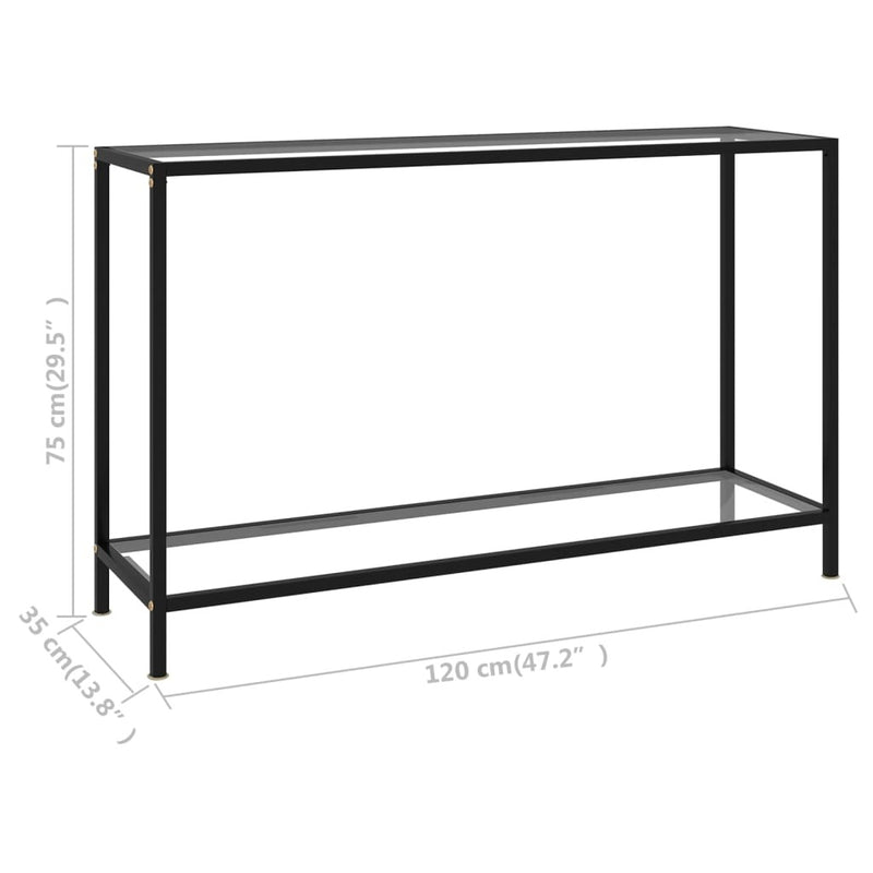 Console Table Transparent 120x35x75 cm Tempered Glass