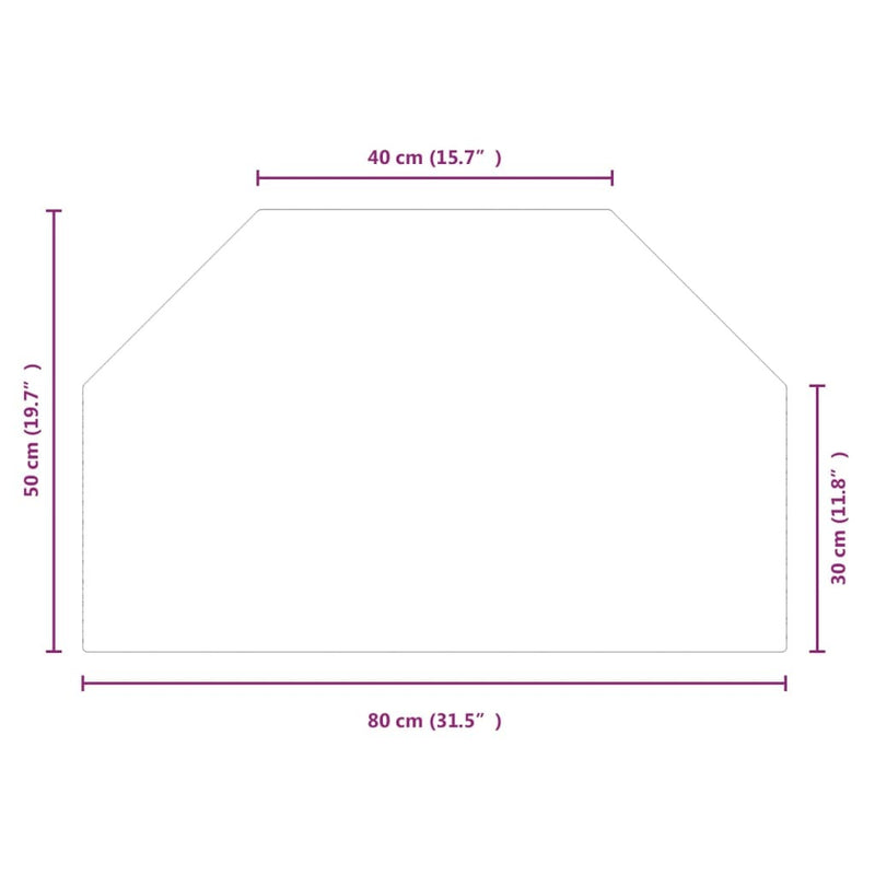 Fireplace Glass Plate Hexagon 80x50 cm