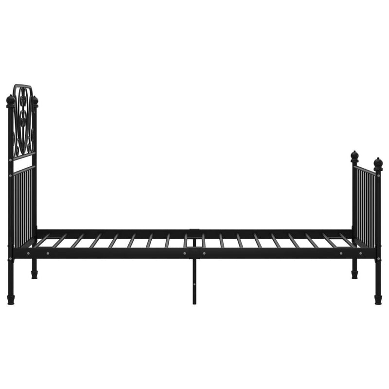 Bed Frame without Mattress Black Metal 100x200 cm