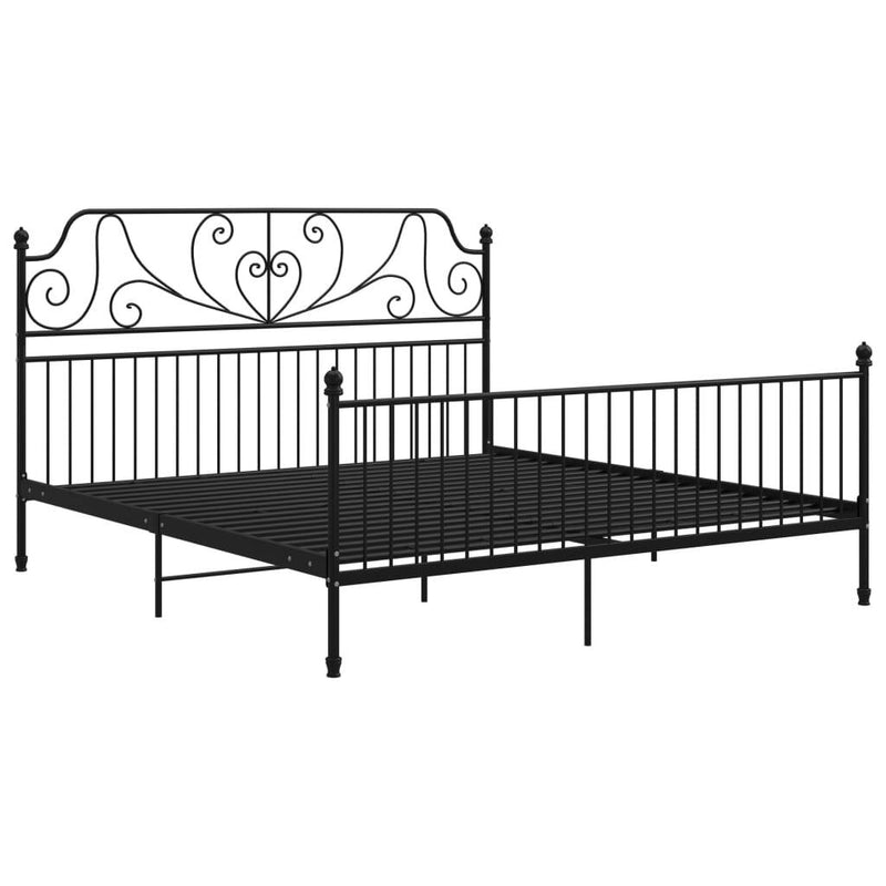 Bed Frame without Mattress Black Metal 200x200 cm