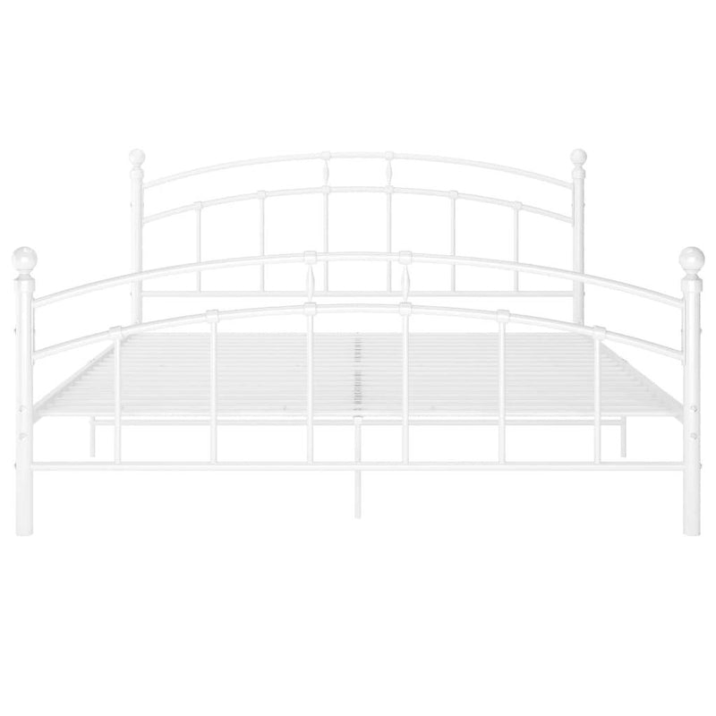 Bed Frame without Mattress White Metal 200x200 cm