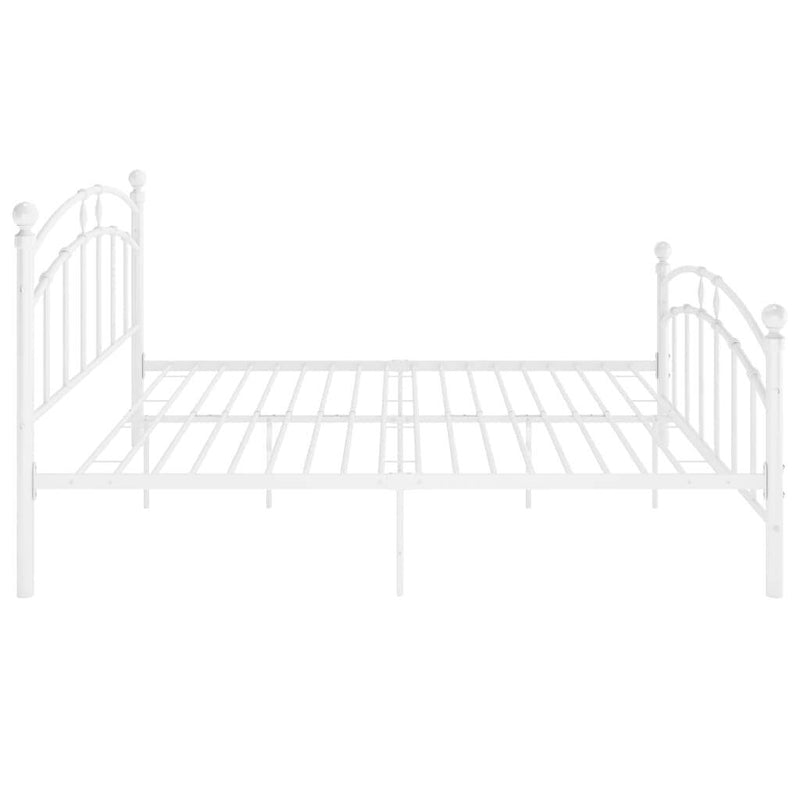 Bed Frame without Mattress White Metal 200x200 cm