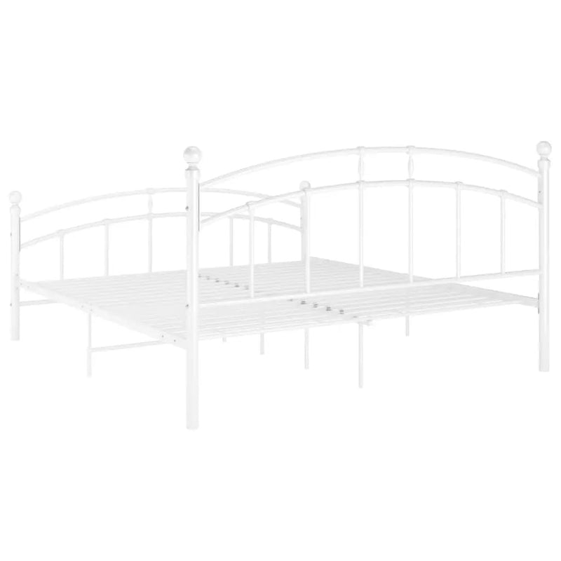 Bed Frame without Mattress White Metal 200x200 cm