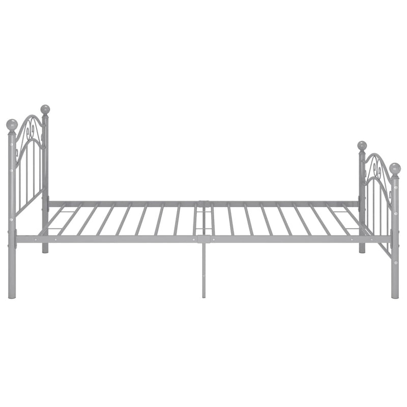 Bed Frame without Mattress Grey Metal 100x200 cm