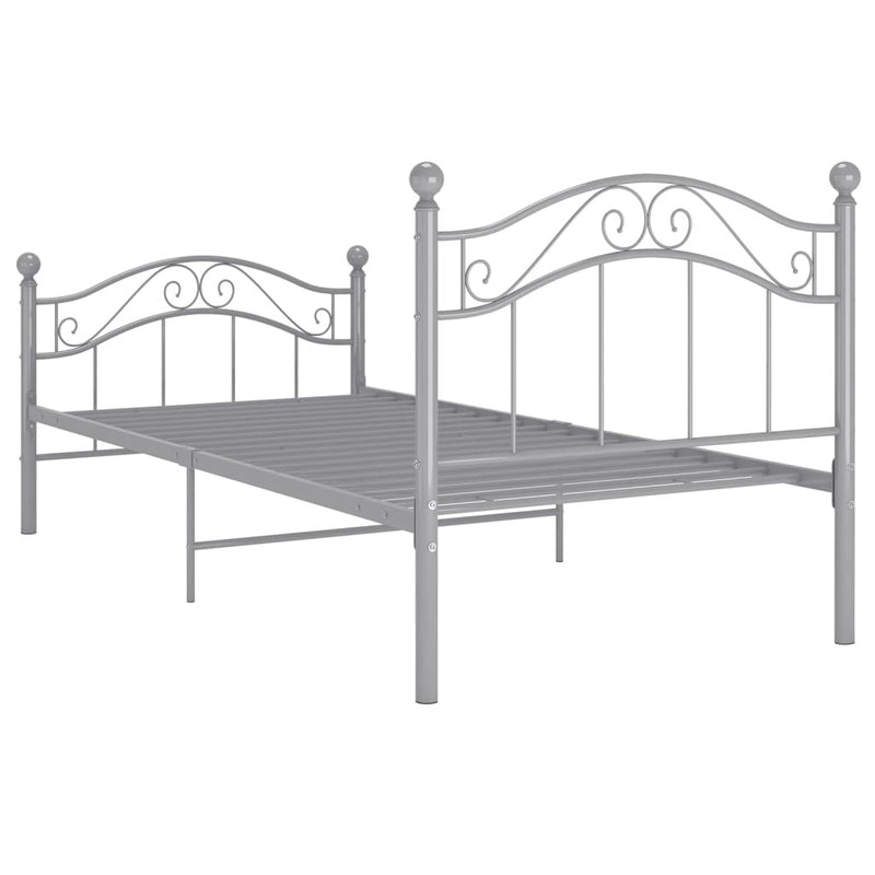 Bed Frame without Mattress Grey Metal 100x200 cm