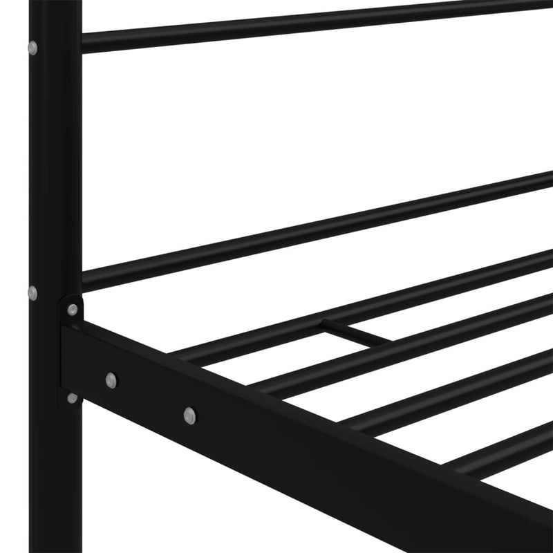 Canopy Bed Frame without Mattress Black Metal 90x200 cm