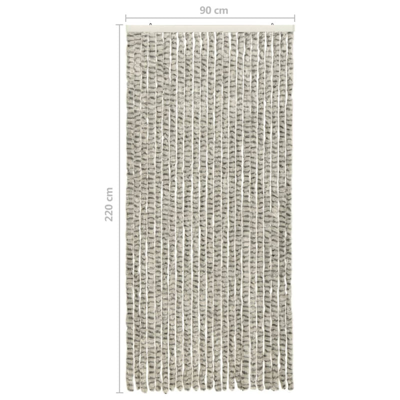 Insect Curtain Light and Dark Grey 90x220 cm Chenille