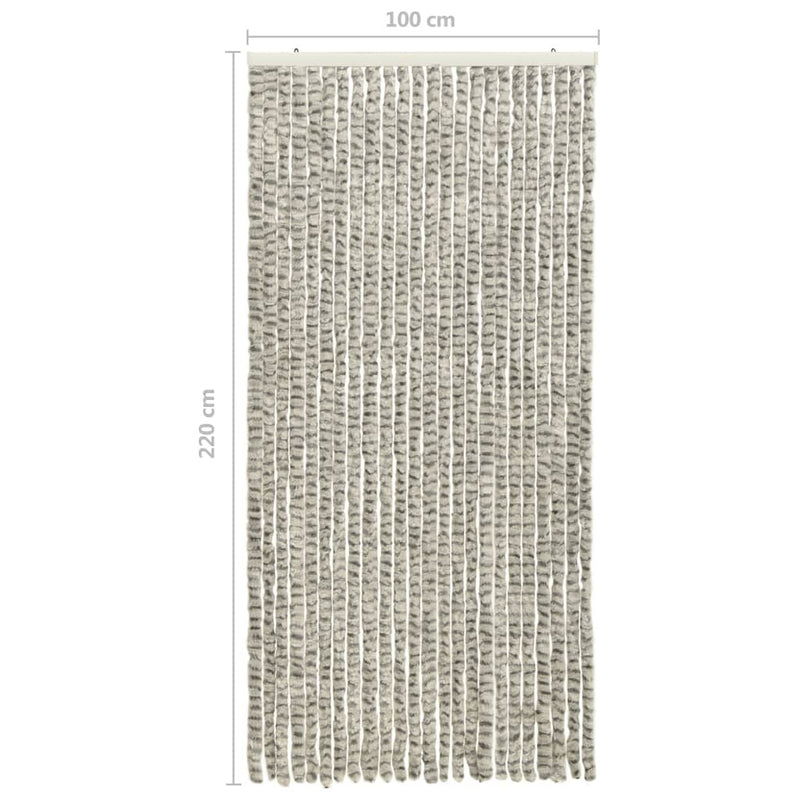 Insect Curtain Light and Dark Grey 100x220 cm Chenille