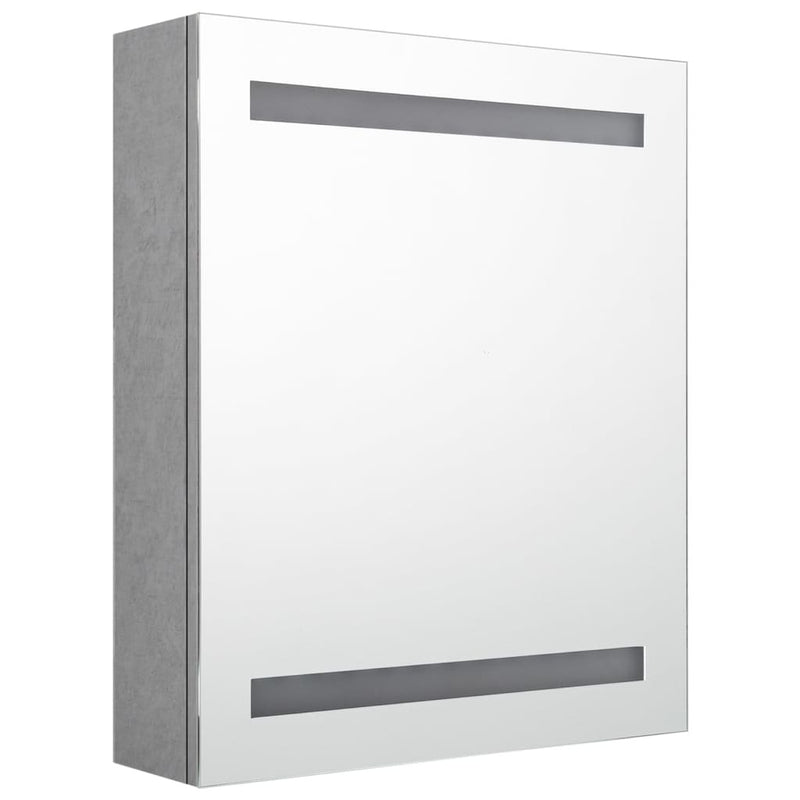 LED Bathroom Mirror Cabinet Concrete Grey 50x14x60 cm