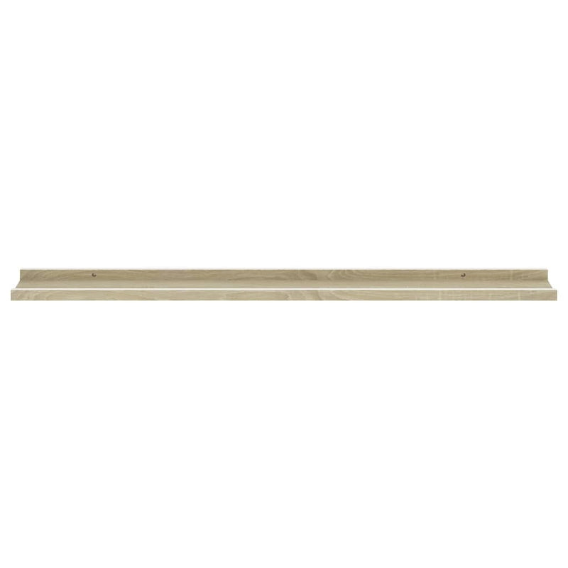 Wall Shelves 4 pcs White and Sonoma Oak 100x9x3 cm