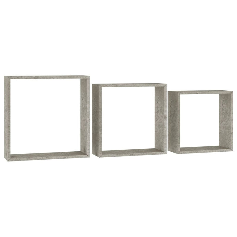 Wall Cube Shelves 3 pcs Concrete Grey