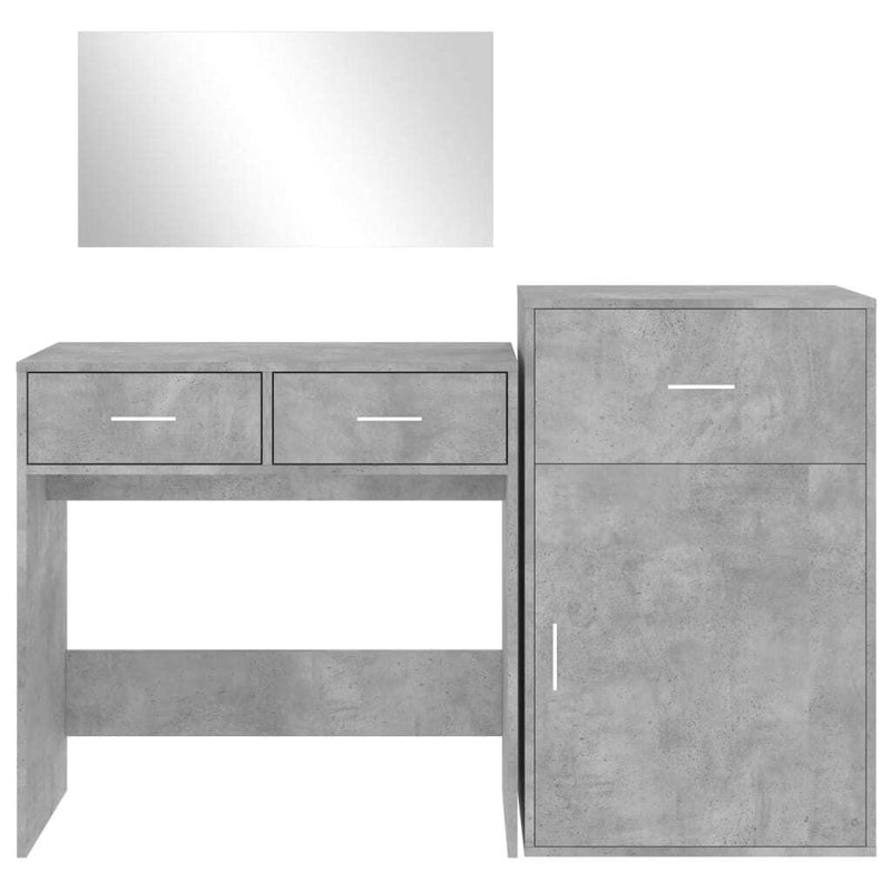 3 Piece Dressing Table Set Concrete Grey Engineered Wood