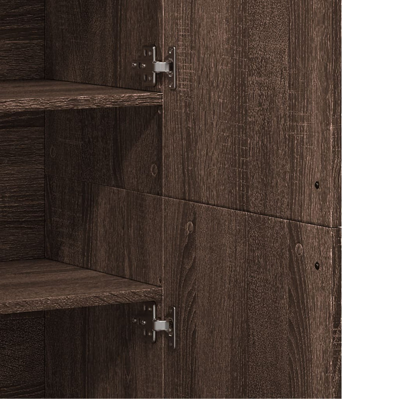 Highboard Brown Oak 80x35x180 cm Engineered Wood